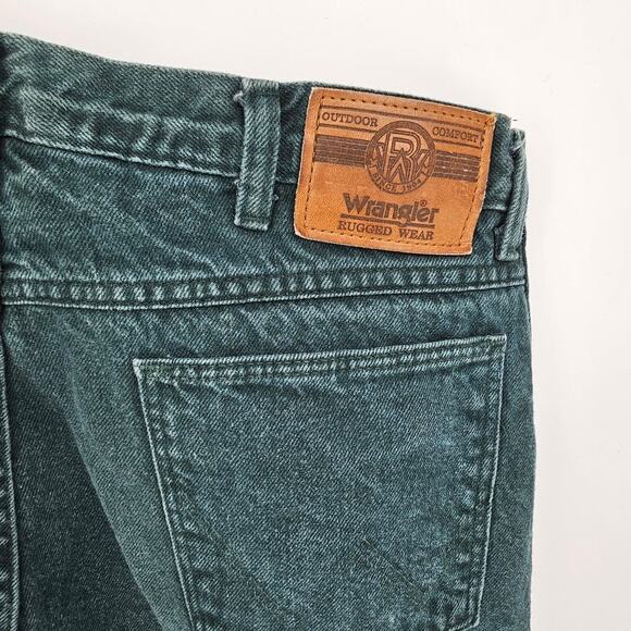 Wrangler Green Denim Thermal Insulated Lined Rugged Outdoor Jeans Men 36x32 - Picture 3 of 8